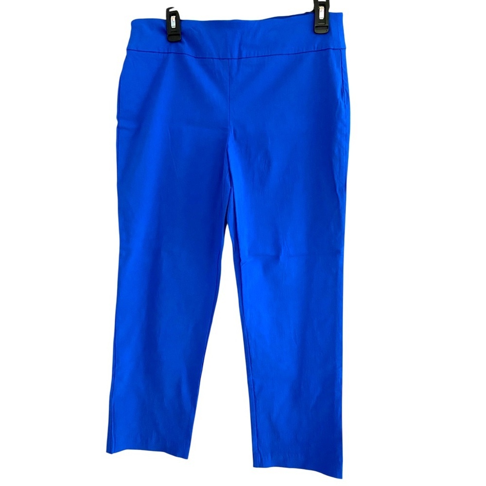 Attyre Royal Blue Pull on crop pants wide comfort waist stretchy comfortable 10